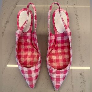 Christian Louboutin Sporty Kate Checkered Slingback Heels 35/5
